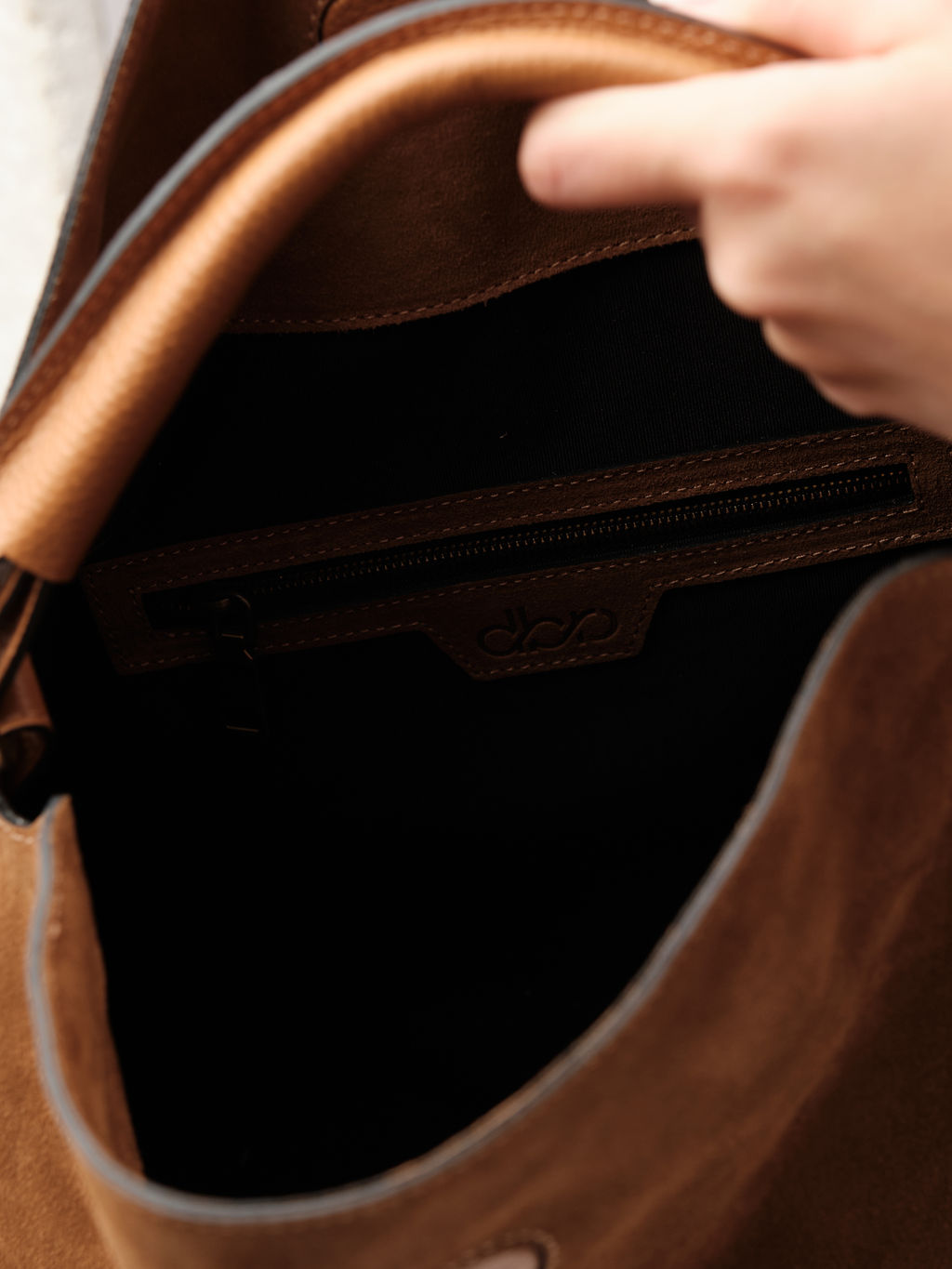 Замшевая сумка Andrea DBR 31374 светло-коричневый  фото 9