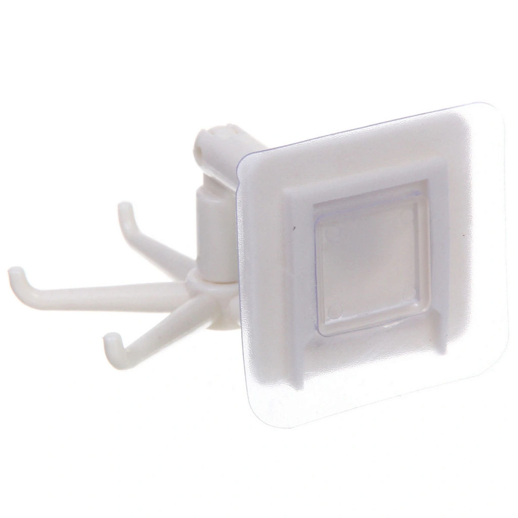 Цена за 10 шт. Крючок настенный многофункциональный на липкой основе "ИДЕЯДОМА", цвет белый, поворот на 360, нагрузка 2кг/11*7см (пакет)