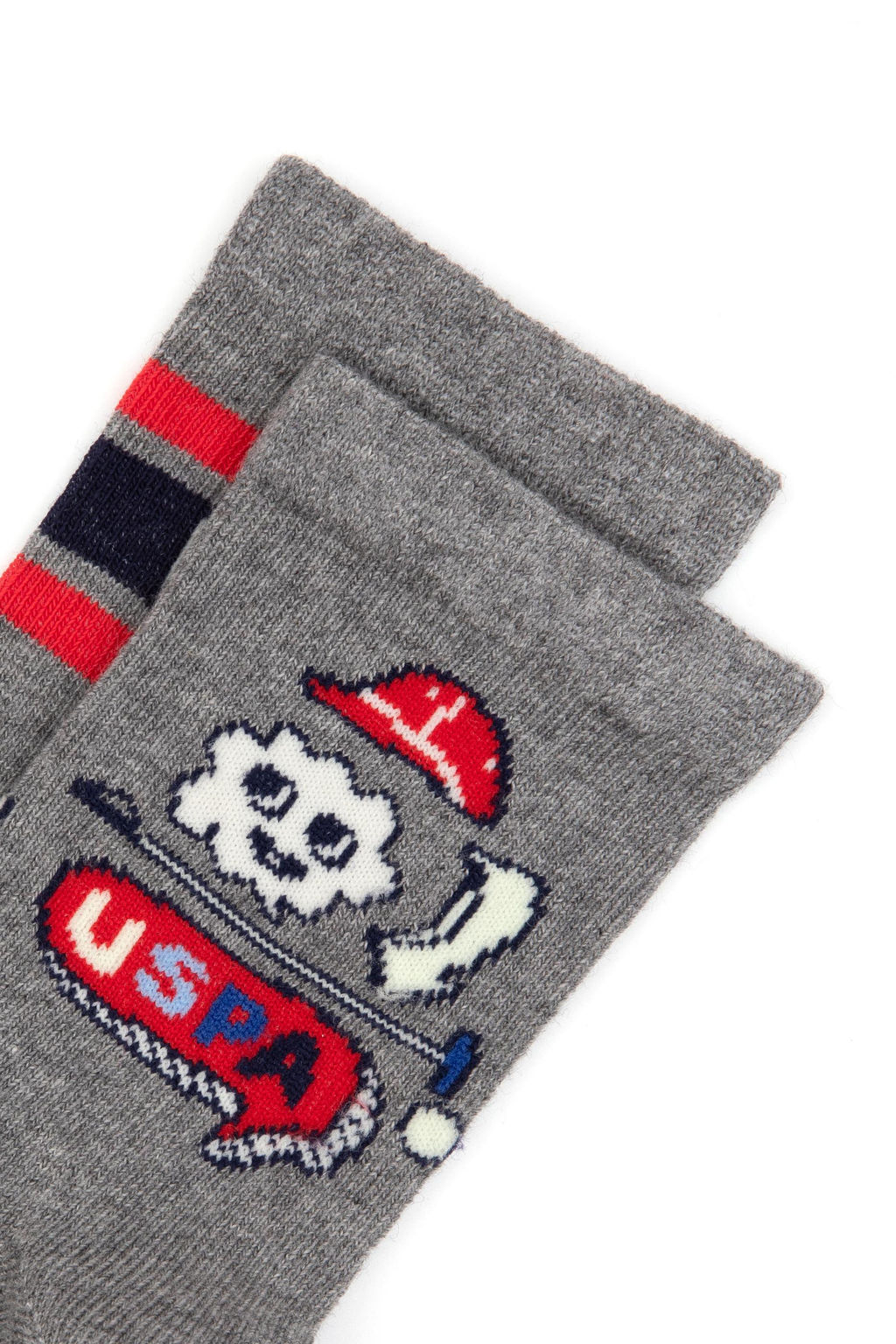 Erkek _ocuk Gri Melanj Soket _orap - U.s. polo assn фото 2