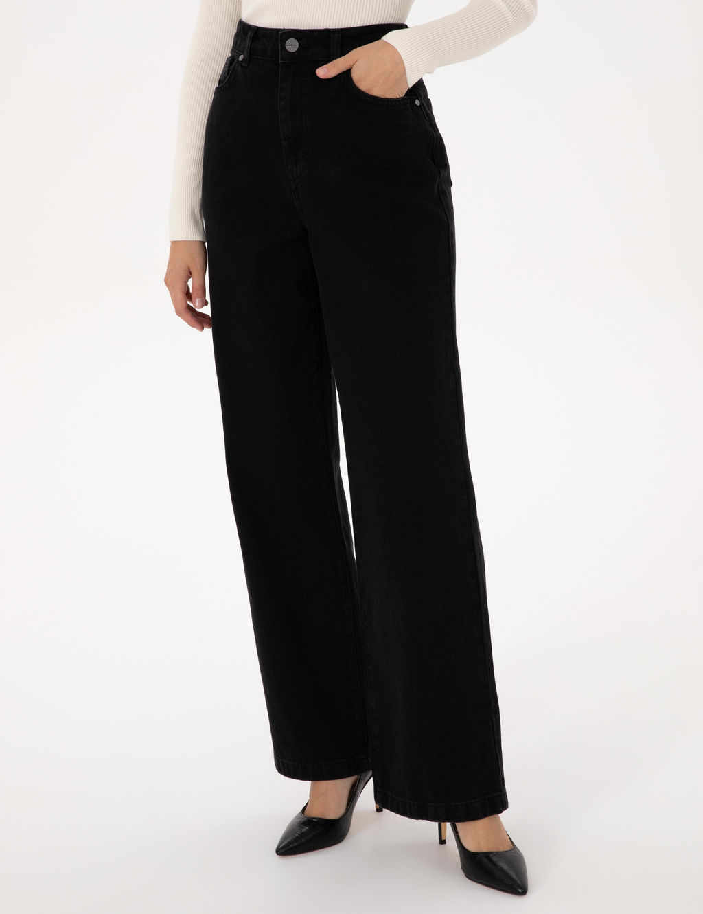 Siyah Loose Fit Jean Pantolon - Pierre cardin фото 2