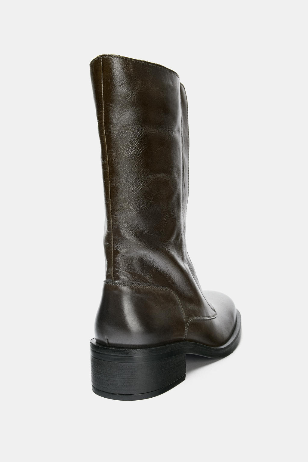LEATHER LACE-UP ANKLE BOOTS - Zara фото 11