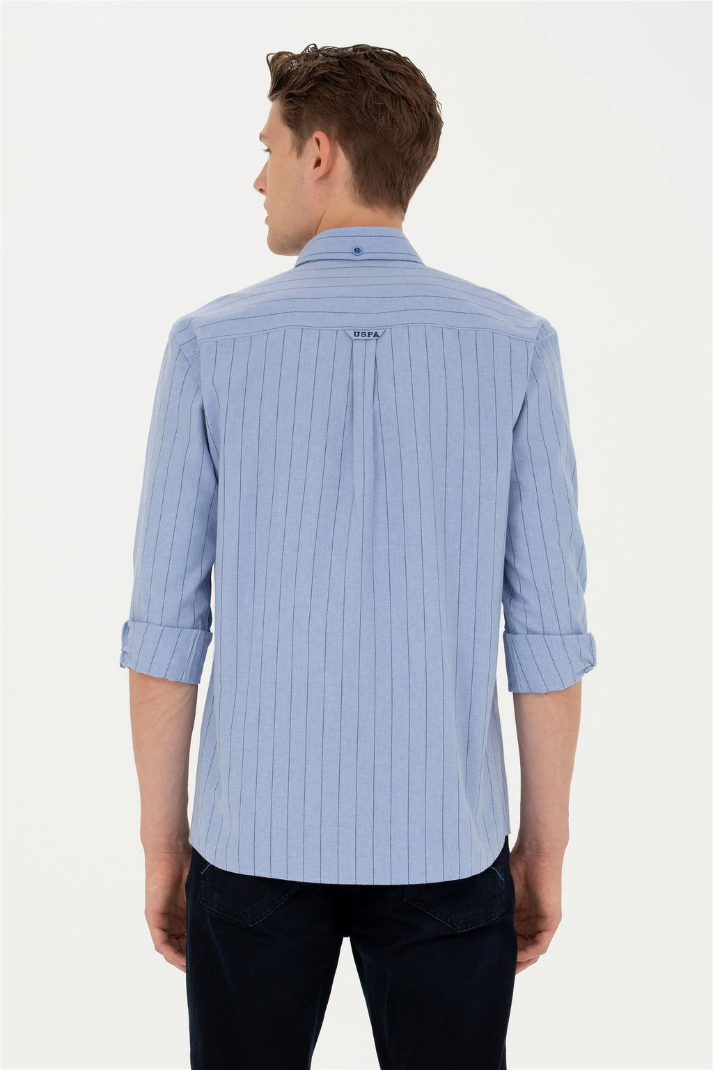 Мужская синяя рубашка с длинным рукавом - U.s. polo assn фото 5