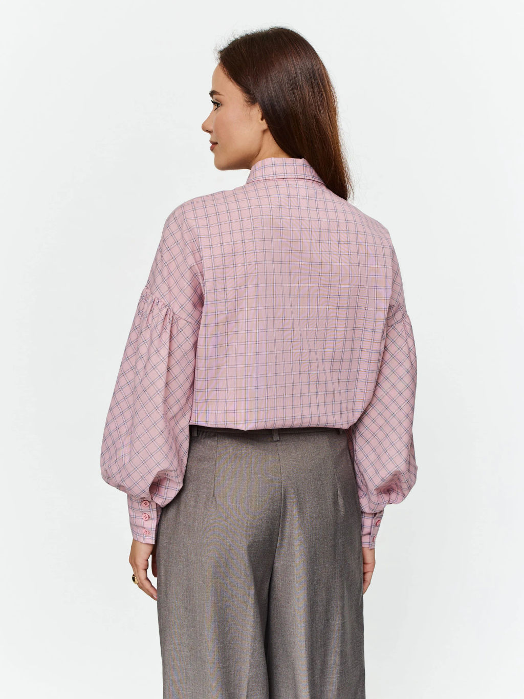 Блузка женская дл. рук. T-lab TL-B-006P-0275-розовый клетка  фото 2
