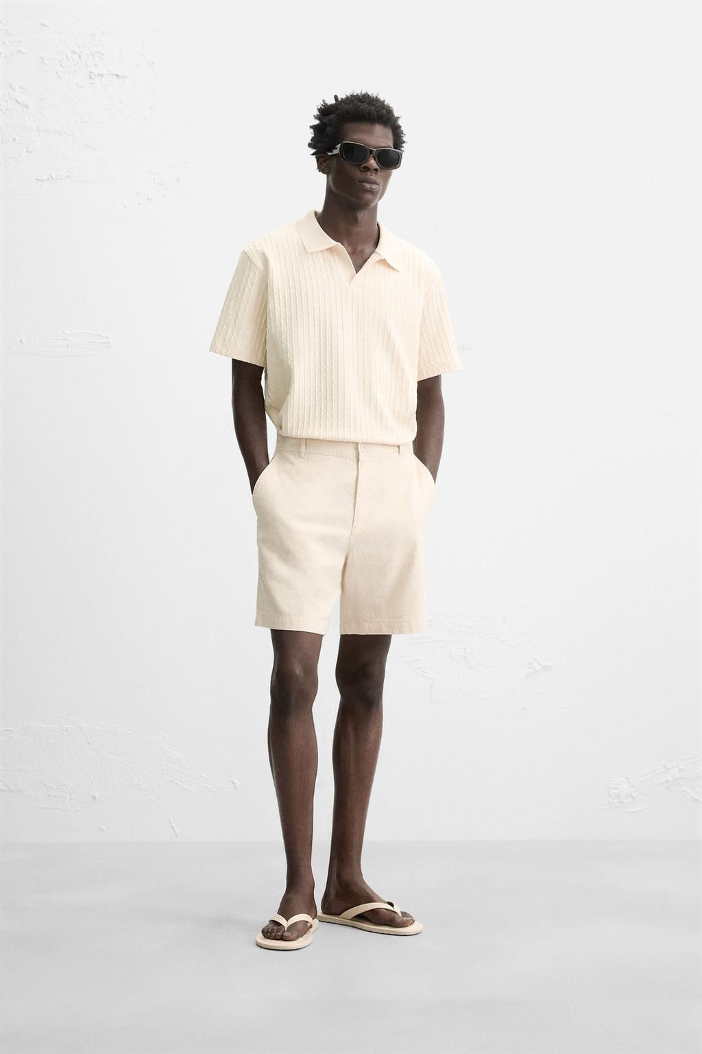 COTTON/LINEN BERMUDA SHORTS - Zara фото 21