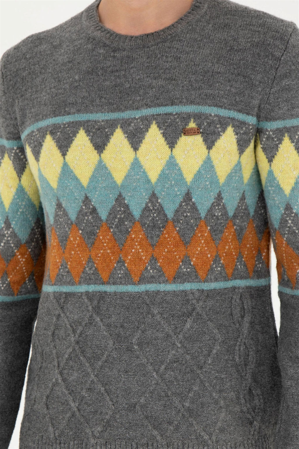 Мужской серый меланжевый свитер - U.s. polo assn фото 6