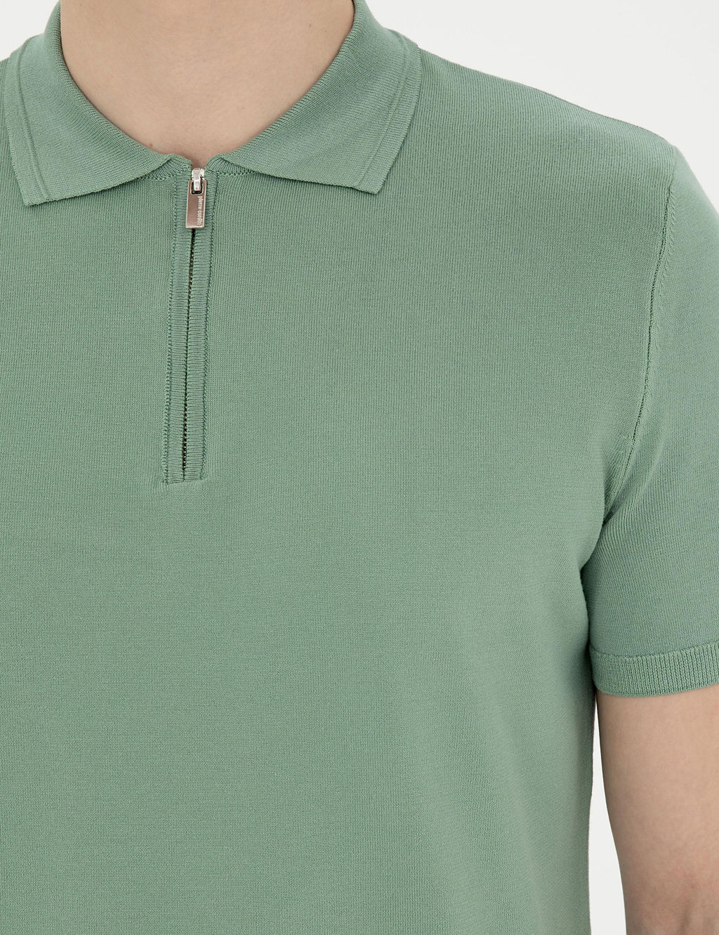 _a_la Slim Fit Fermuarl_ Polo Yaka Triko Ti__rt