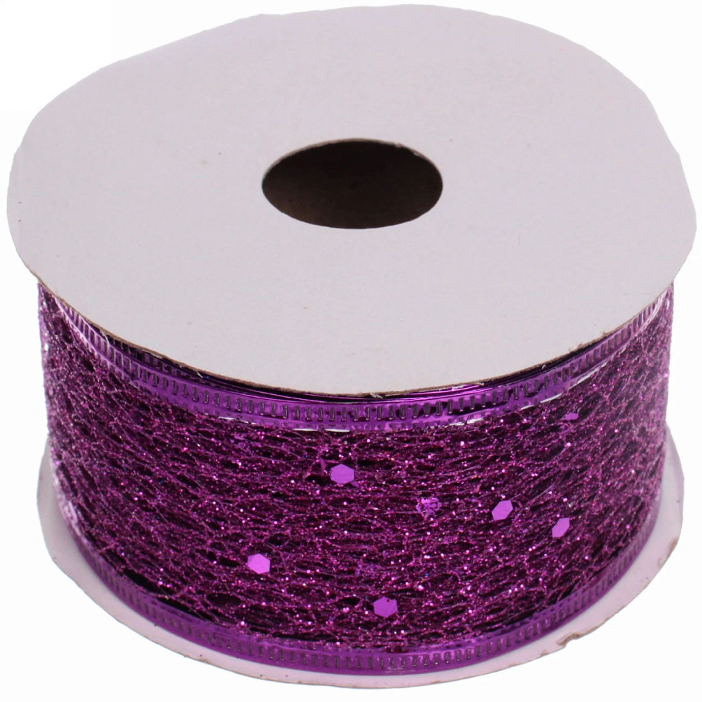 Лента для декорирования "Изящная" 4 см, 2,7 м, Фиолетовый (микс дизайнов)