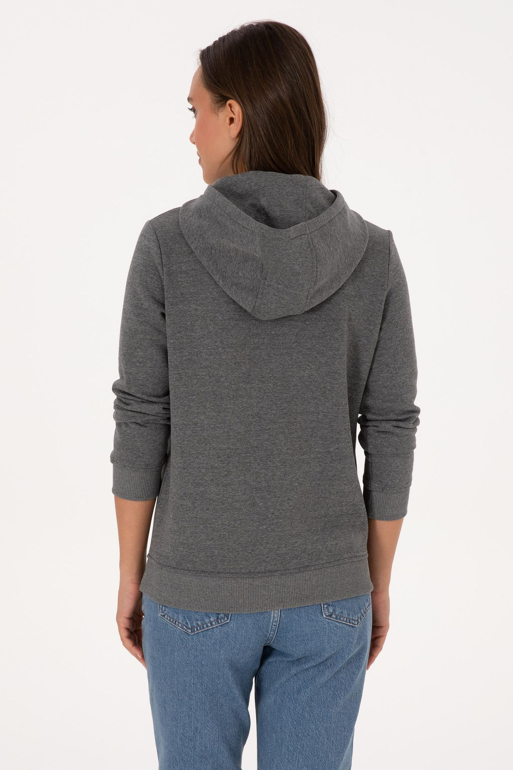 Kad_n Antrasit Melanj Basic Sweatshirt Sepette S_rpriz _ndirim - U.s. polo assn фото 5