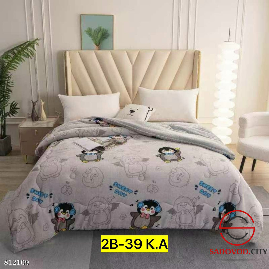 Плед, велсофт с принтом