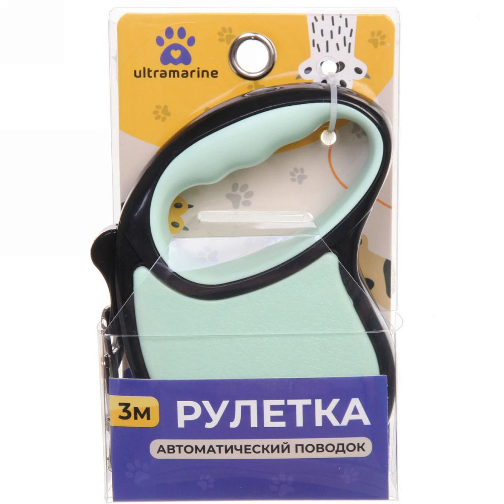 Поводок-рулетка "Верный друг" 3м до 10кг цвет бирюзовый