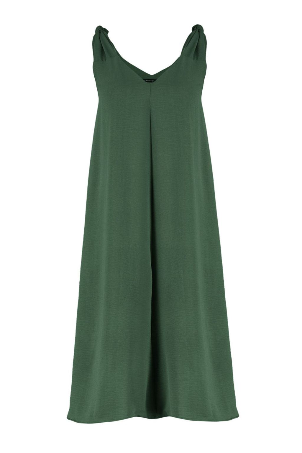 TRENDYOLMILLA Yesil Rahat Kesim V Yaka Midi Dokuma Elbise TWOSS23EL00882 фото 7