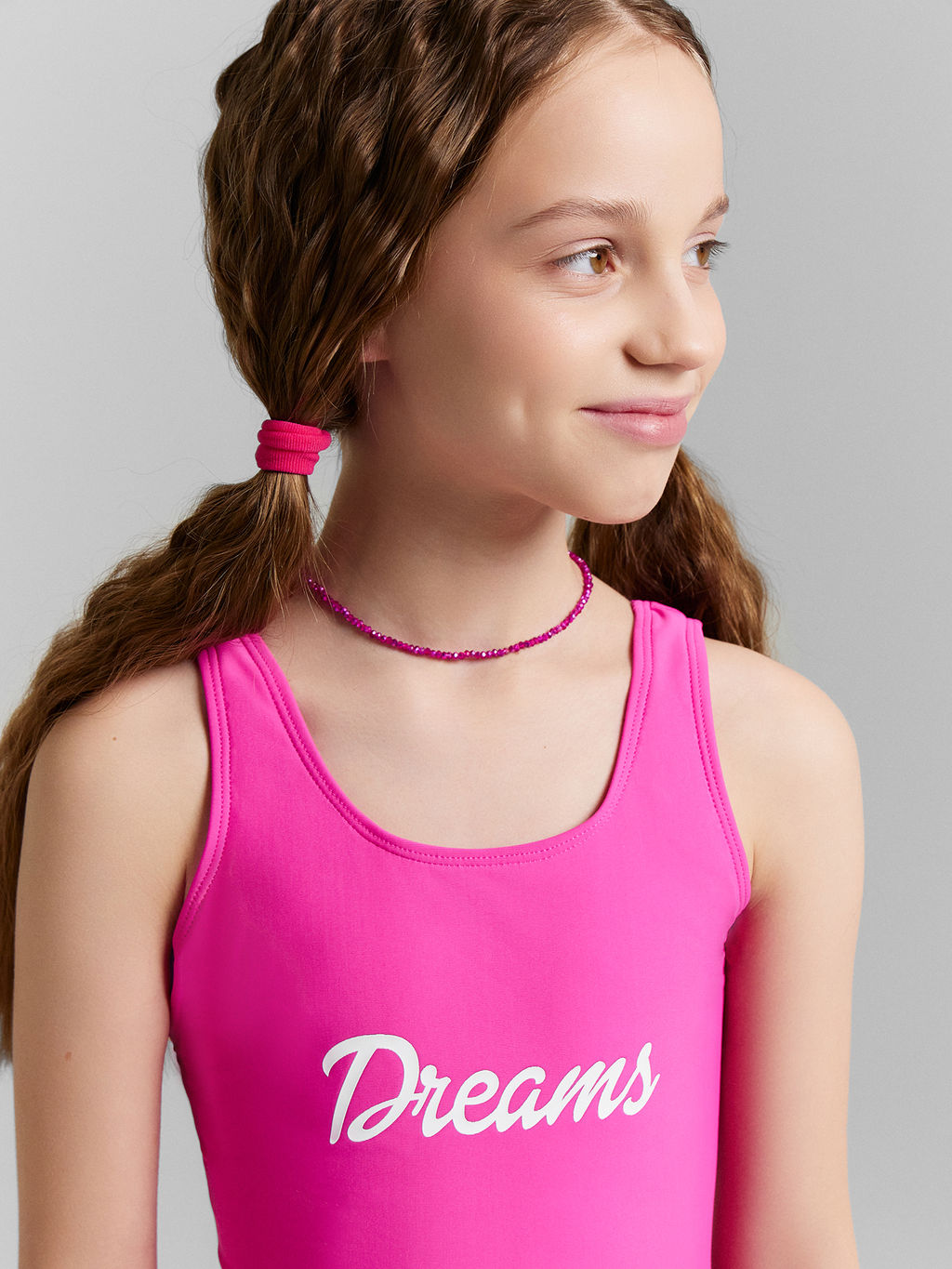 Купальник для девочек розовый с надписью Dreams - Mark formelle фото 4
