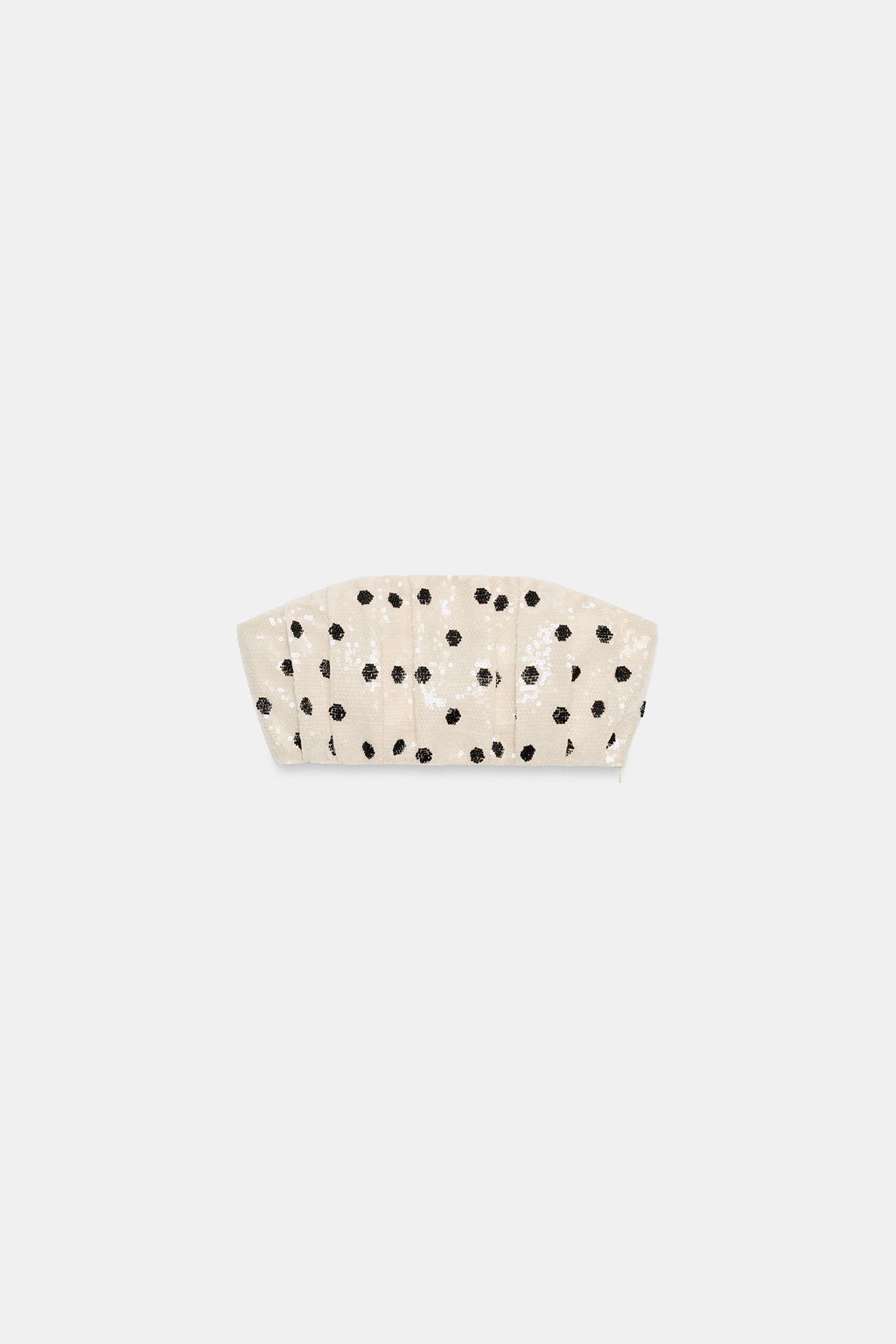 TOP BANDEAU LENTEJUELAS LUNARES / Blanco / Negro - Zara фото 4