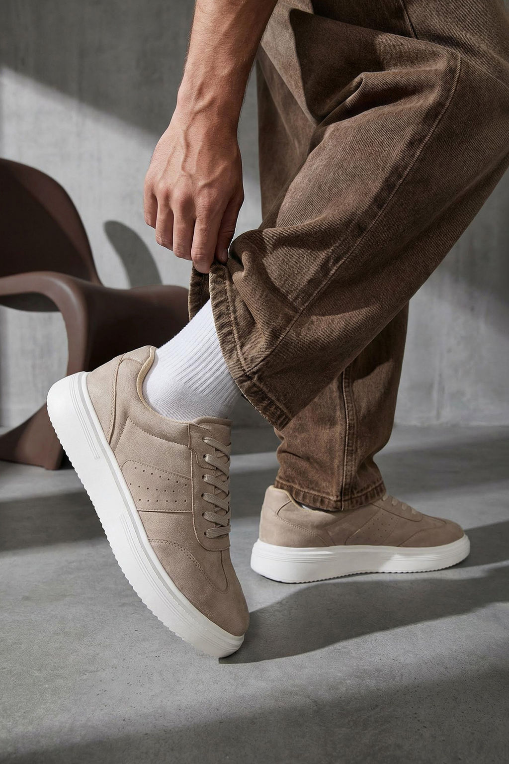 Vizon Suet Erkek Sneaker TAKSS26SN00008