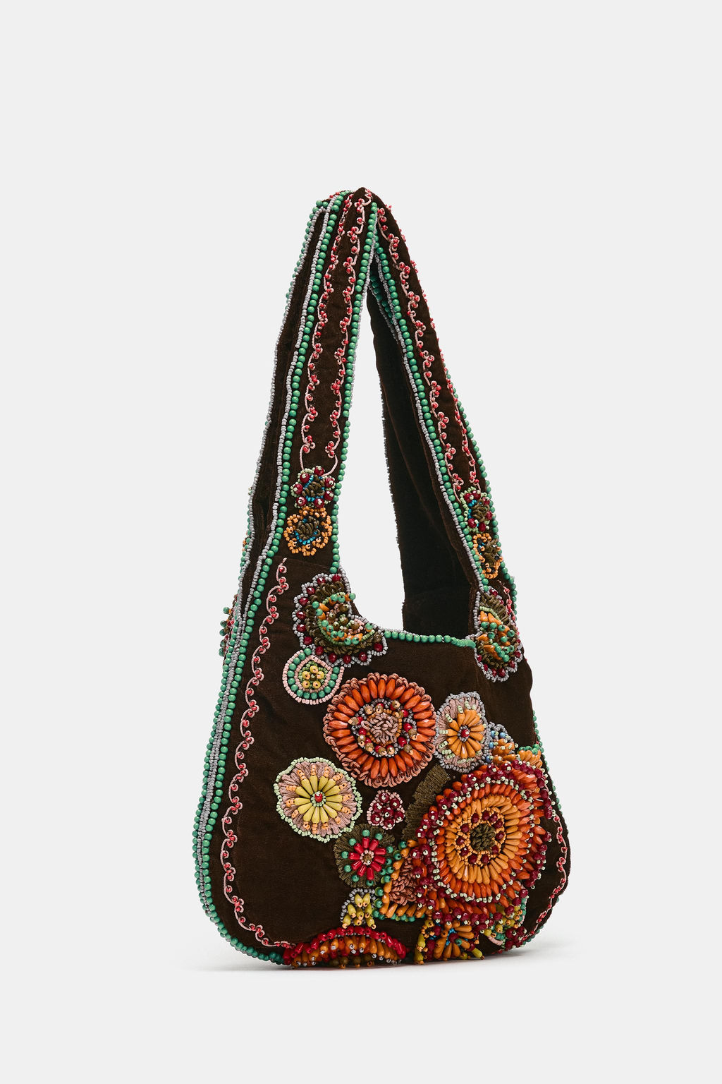 EMBROIDERED SHOULDER BAG