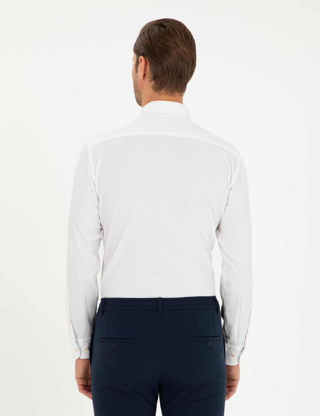Beyaz Slim Fit Uzun Kollu G_mlek