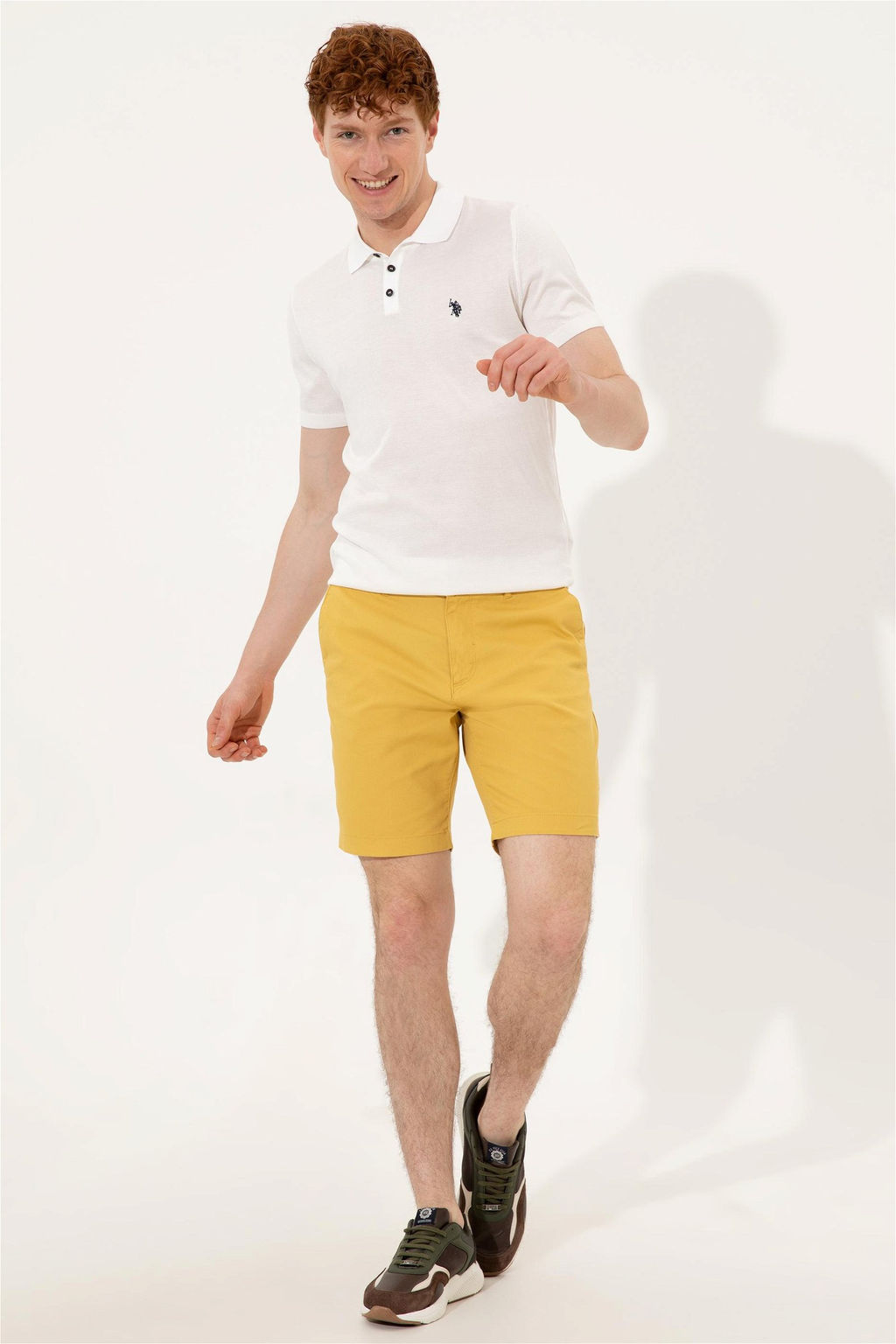 Мужские шафрановые бермуды капри - U.s. polo assn фото 8