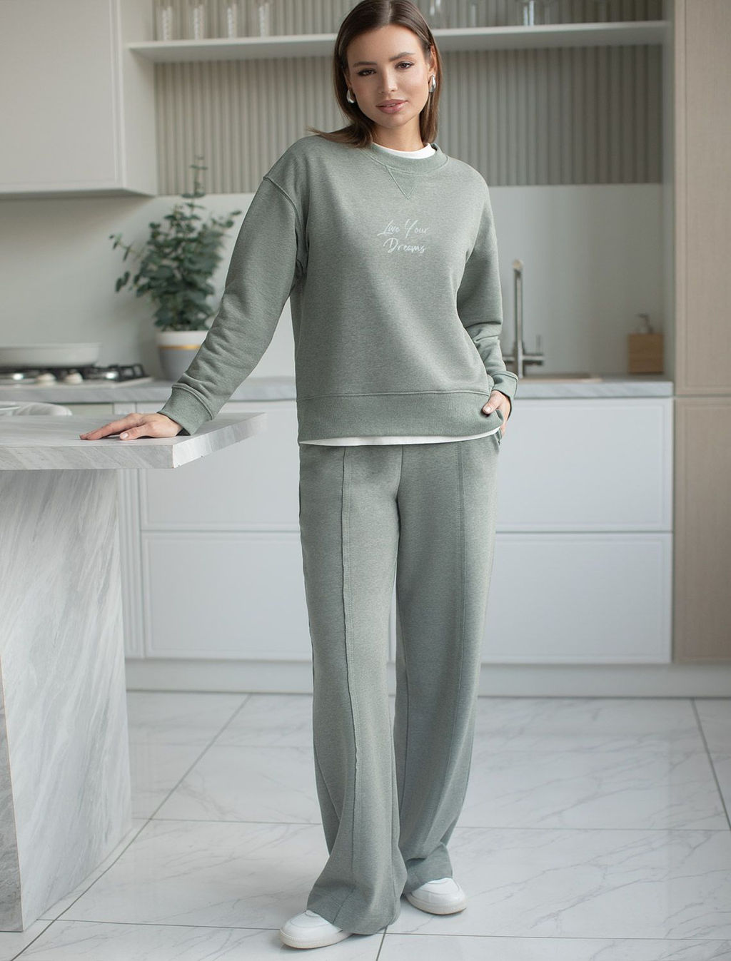 Джемпер из петельчатого футера двухнитки с эластаном