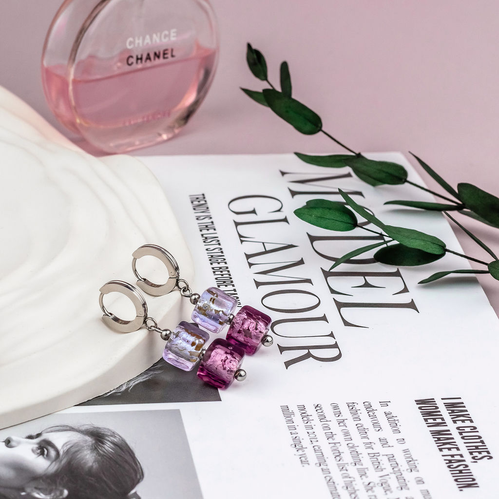 Серьги из муранского стекла LILAC LS3547