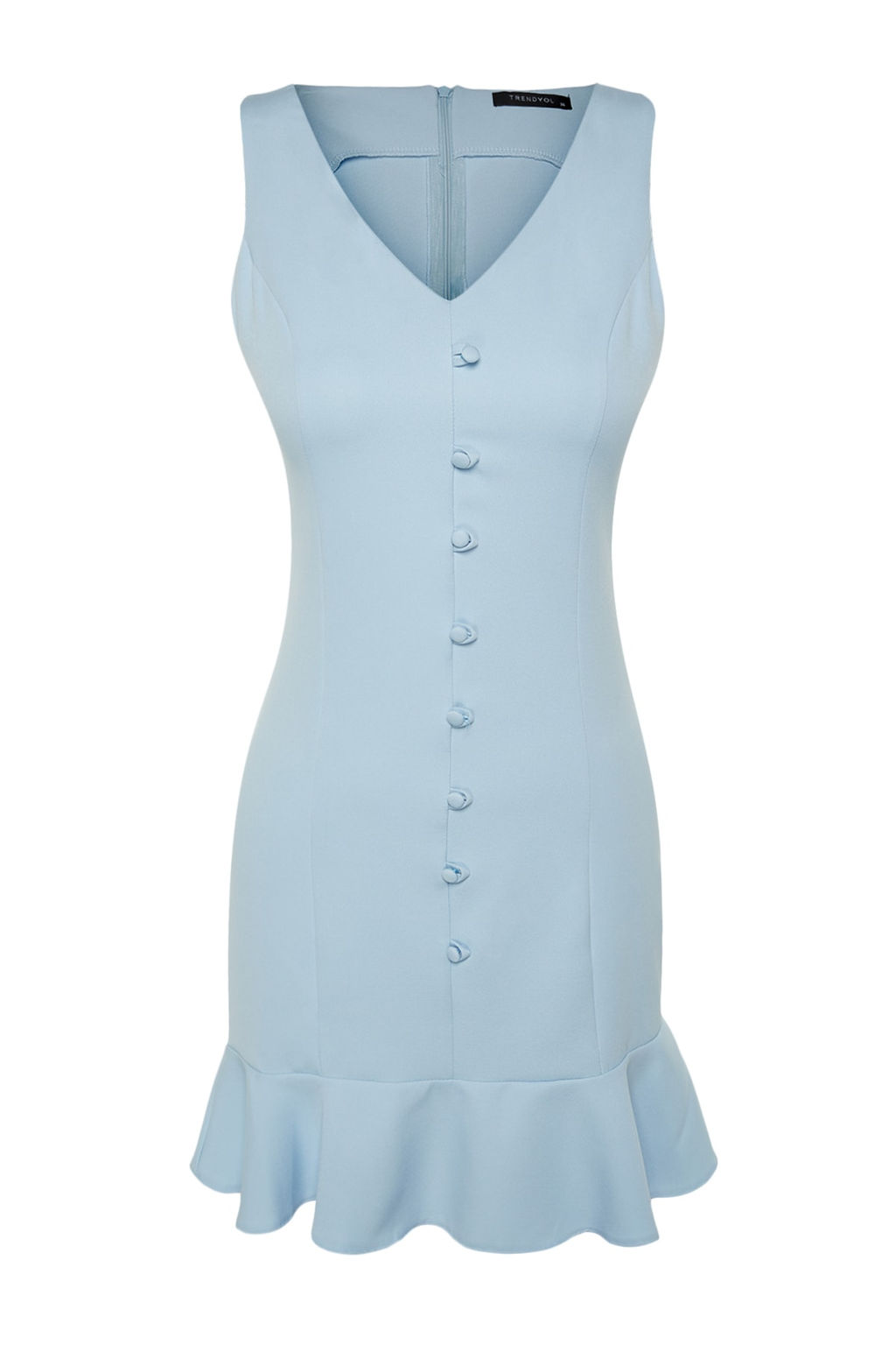 TRENDYOLMILLA Nar Cicegi A-Kesim Volanl? Dugme Detayl? Mini Dokuma Elbise TWOSS23EL02259  фото 18