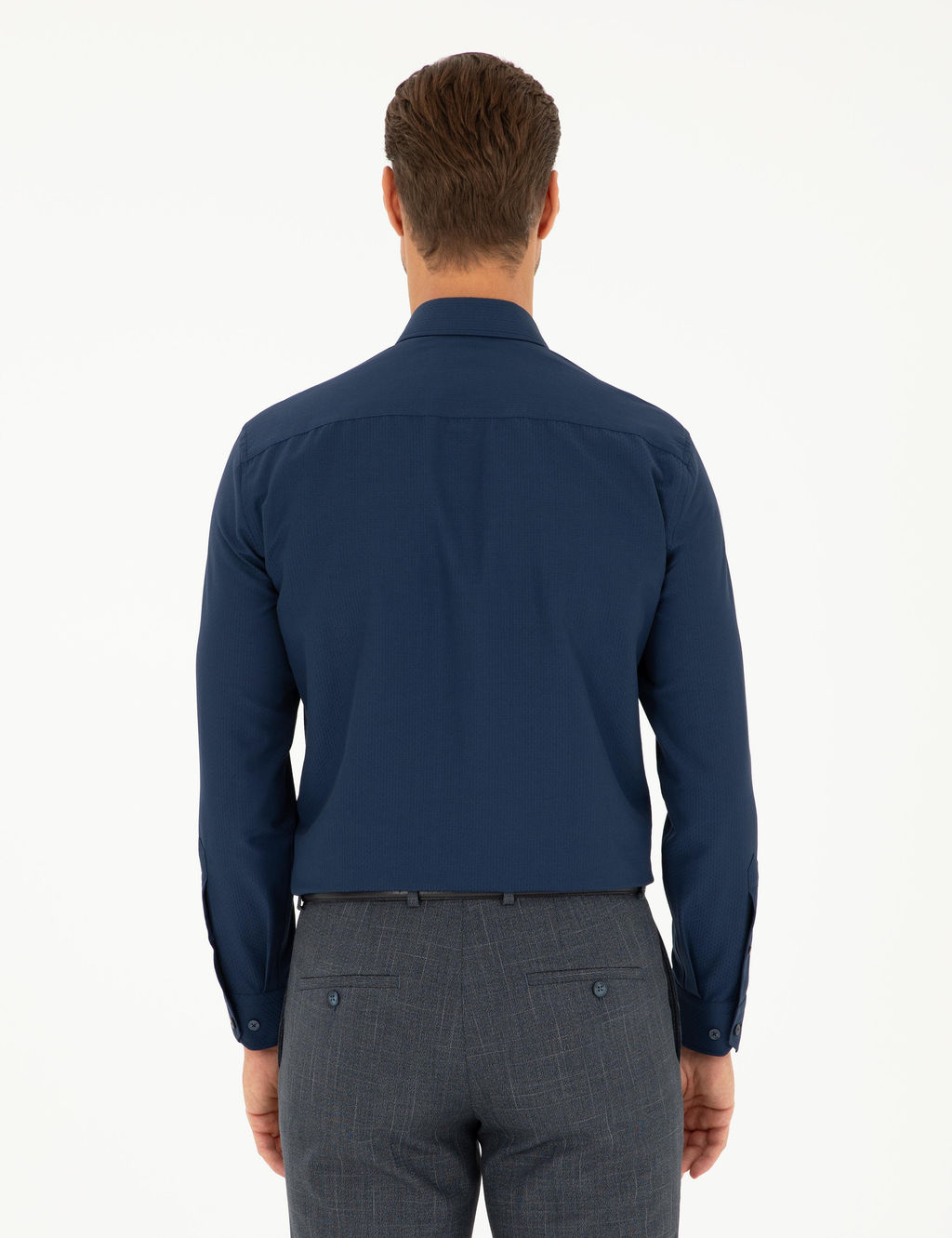 Lacivert Slim Fit Uzun Kollu G_mlek - Pierre cardin фото 5