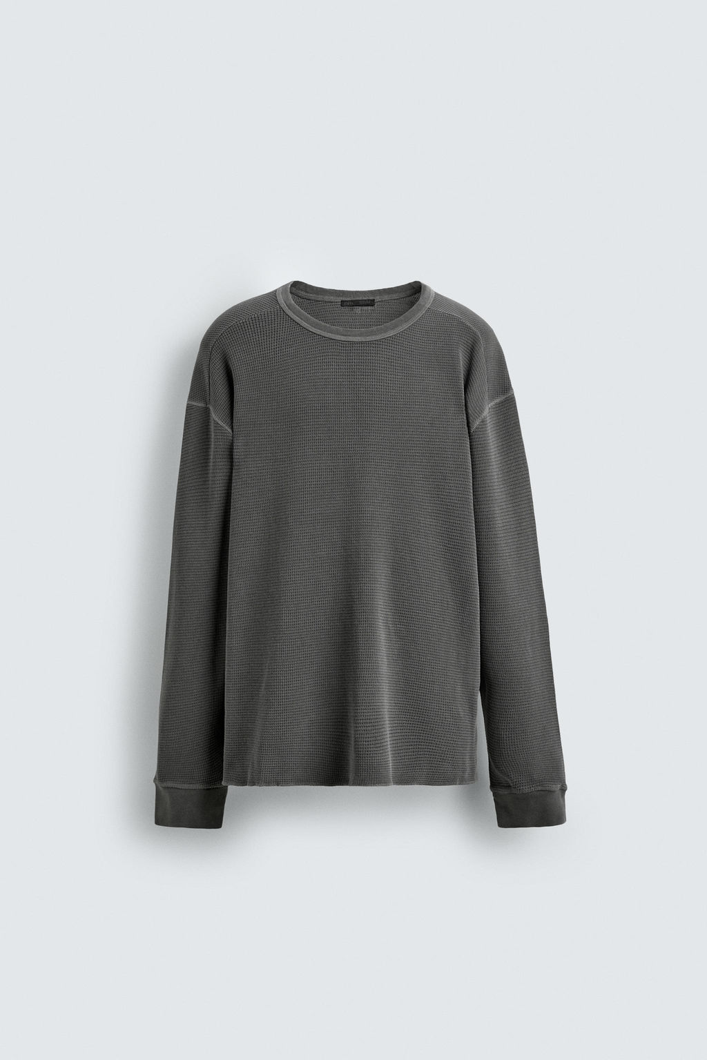 WASHED WAFFLE-KNIT T-SHIRT