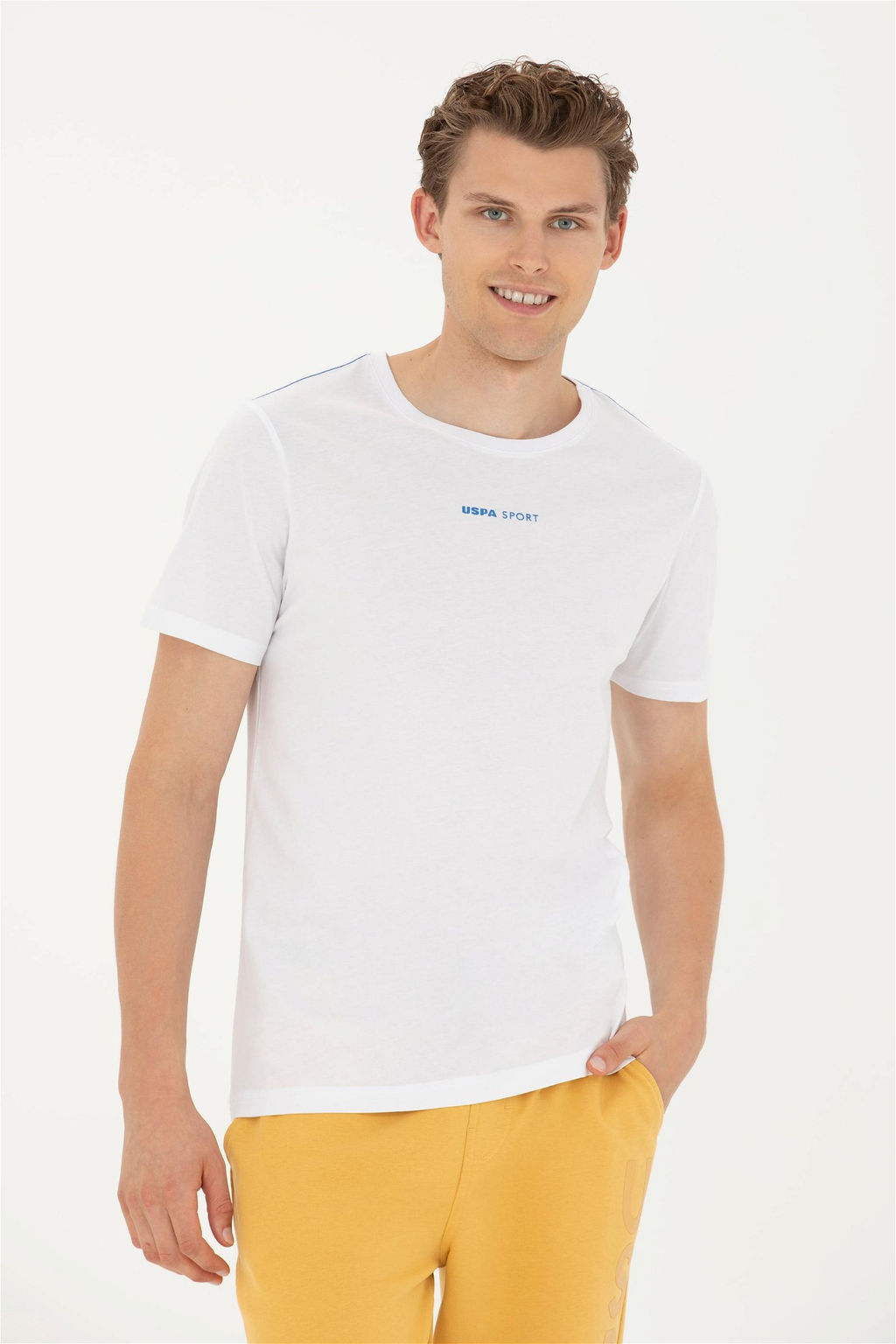 Мужская белая футболка с круглым вырезом - U.s. polo assn фото 3