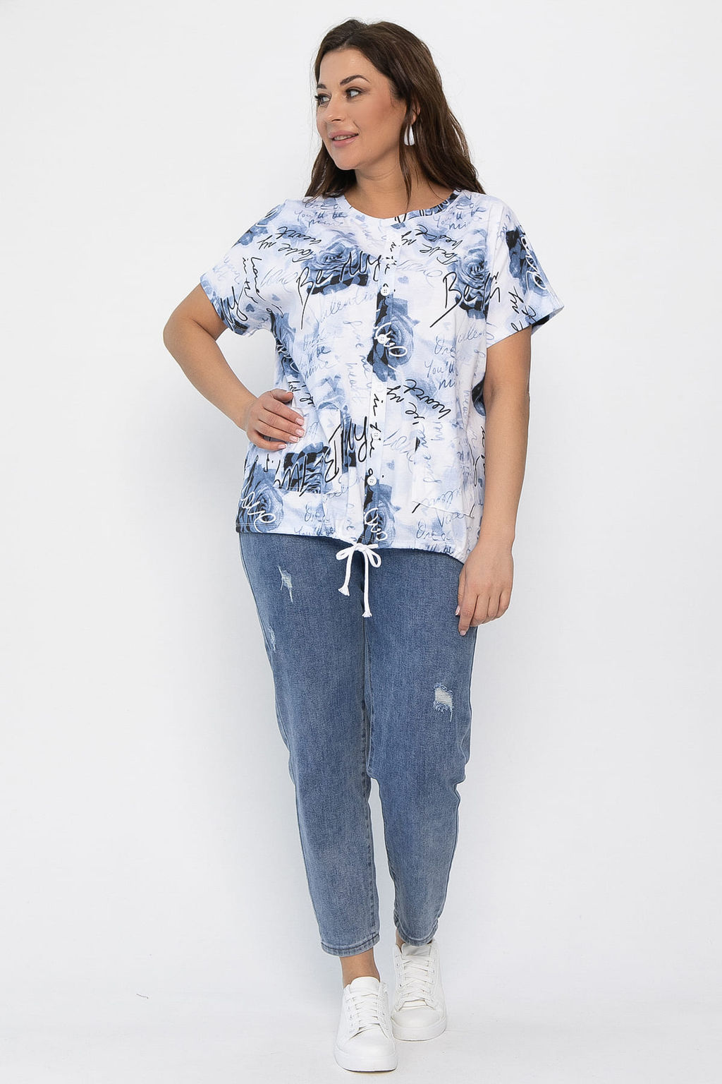 Блуза Велес (синяя) Б13758-20М - Lt collection фото 2