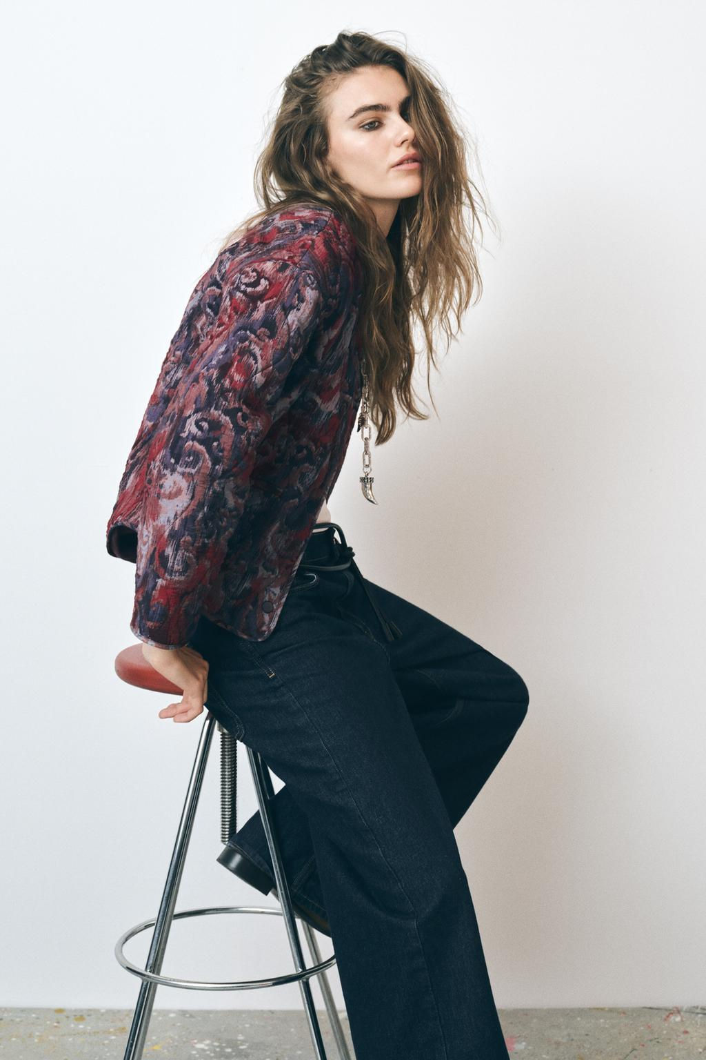 PRINTED QUILTED JACKET - Zara фото 3