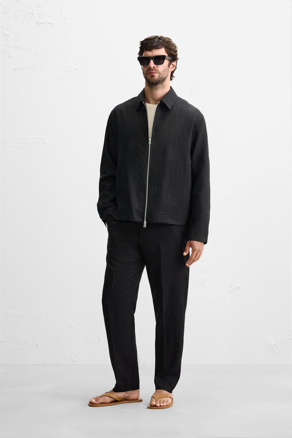100% LINEN OVERSHIRT - Zara фото 2