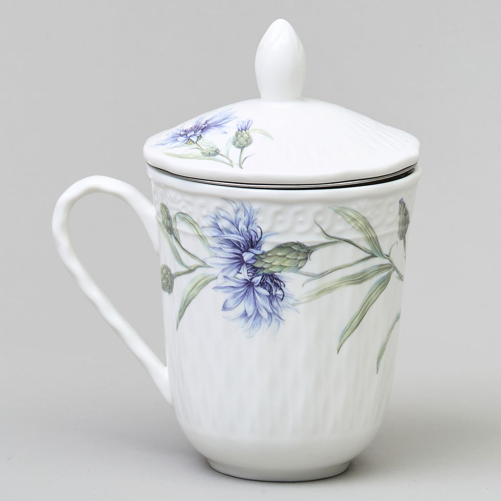 КРУЖКА ЗАВАРОЧНАЯ LEFARD ВАСИЛЬКИ С КРЫШКОЙ И СИТОМ 350 МЛ