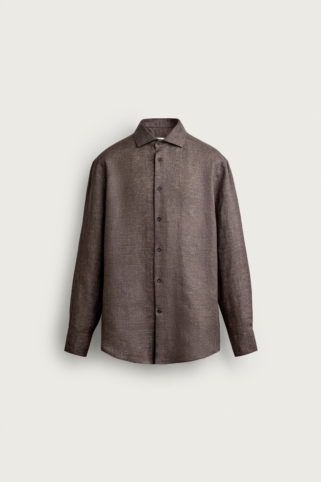 CAMISA REGULAR FIT 100% LINO / Marr?n - Zara фото 6