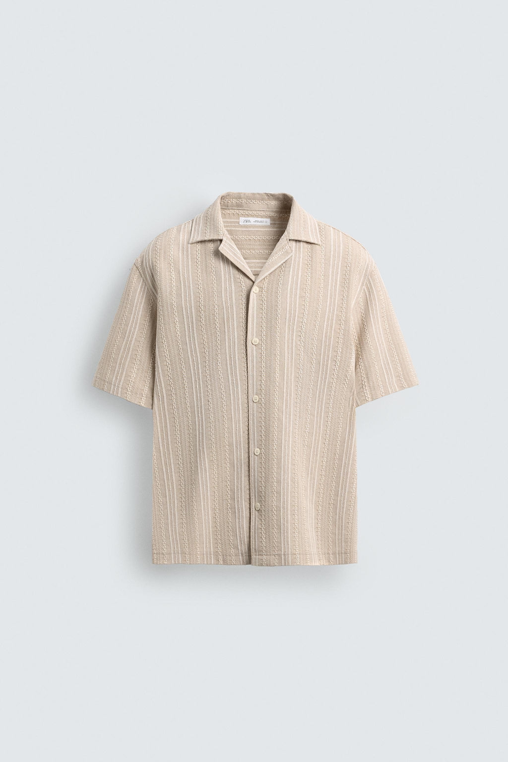 Рубашка CAMISA JACQUARD GEOMETRICO песочная