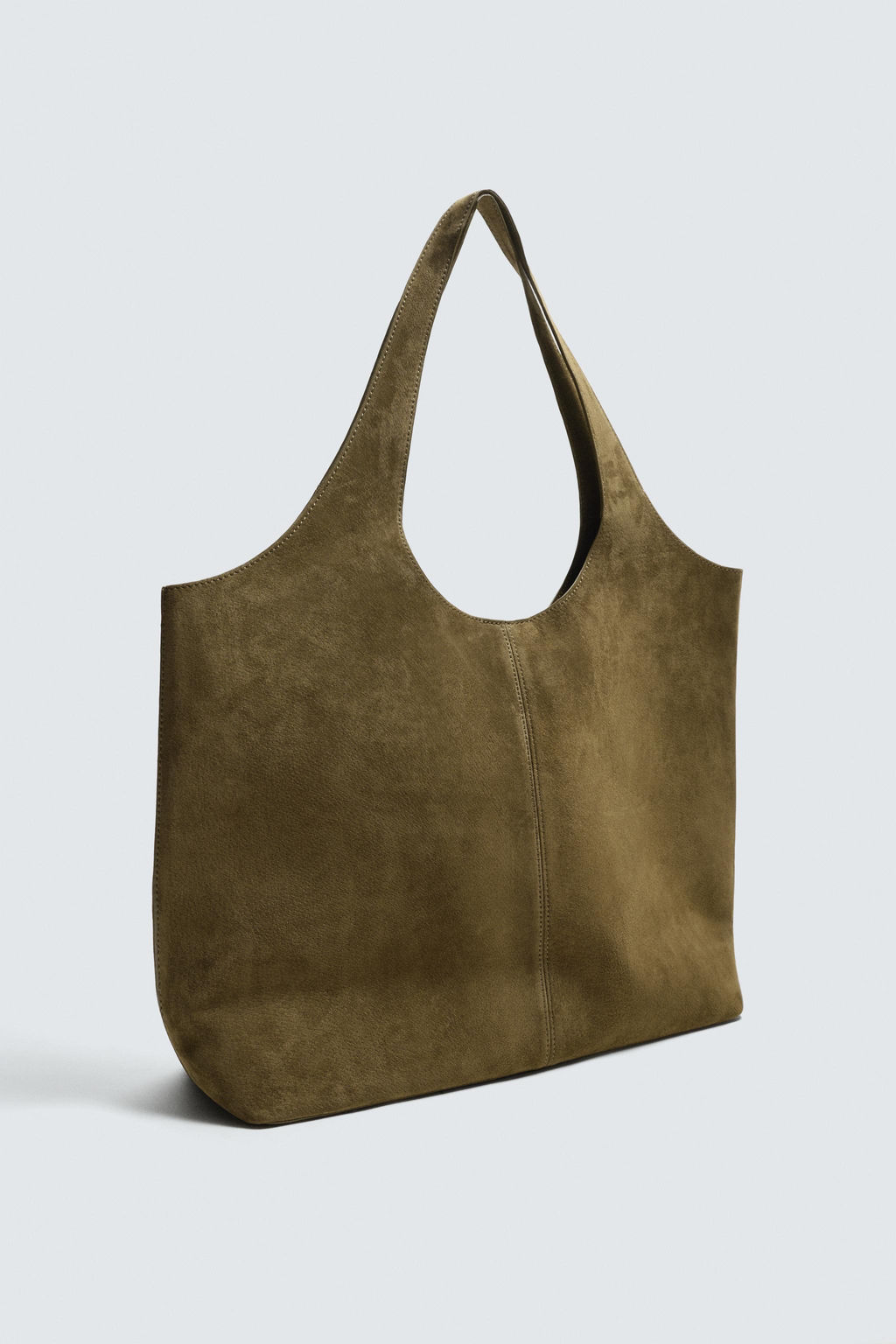 BOLSO SHOPPER PIEL / Verde Caqui - Zara фото 5