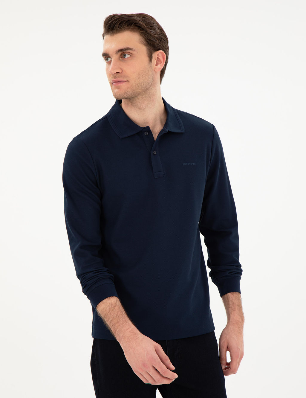 Lacivert Slim Fit K_vr_lmaz Yaka Sweatshirt