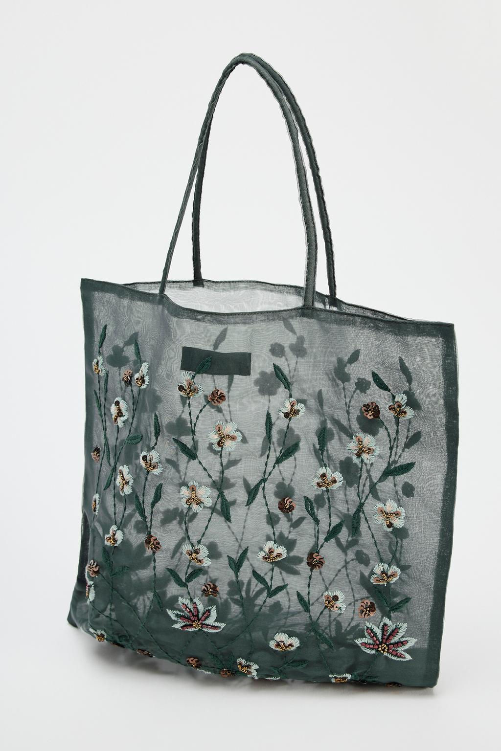 EMBROIDERED FABRIC BAG - Zara фото 5