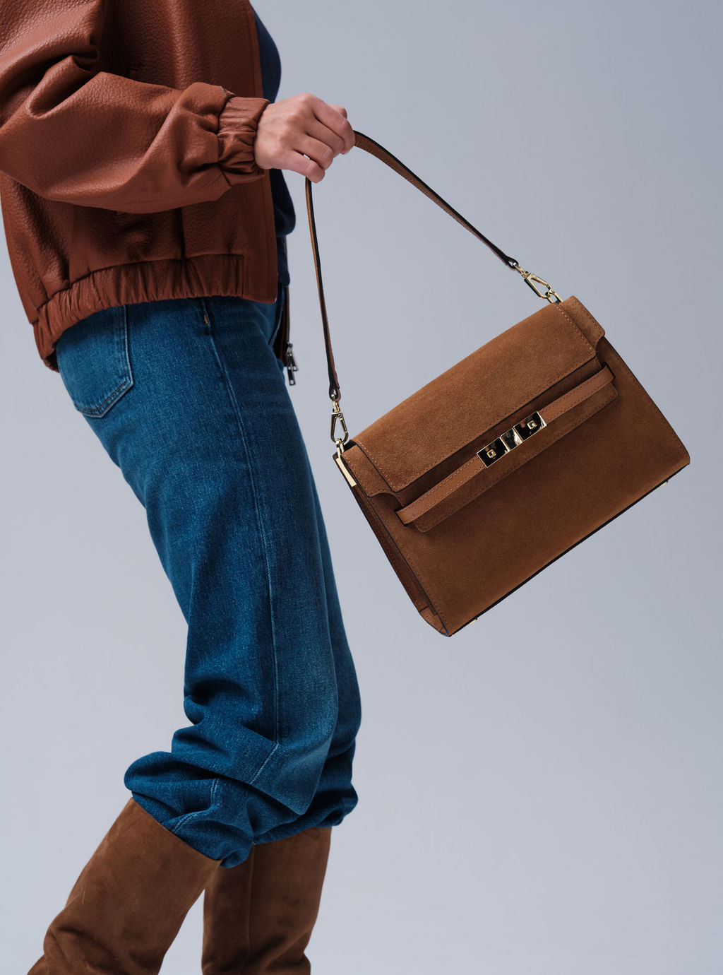 Замшевая сумка Rachel DBR 31361 cветло-коричневый  фото 5