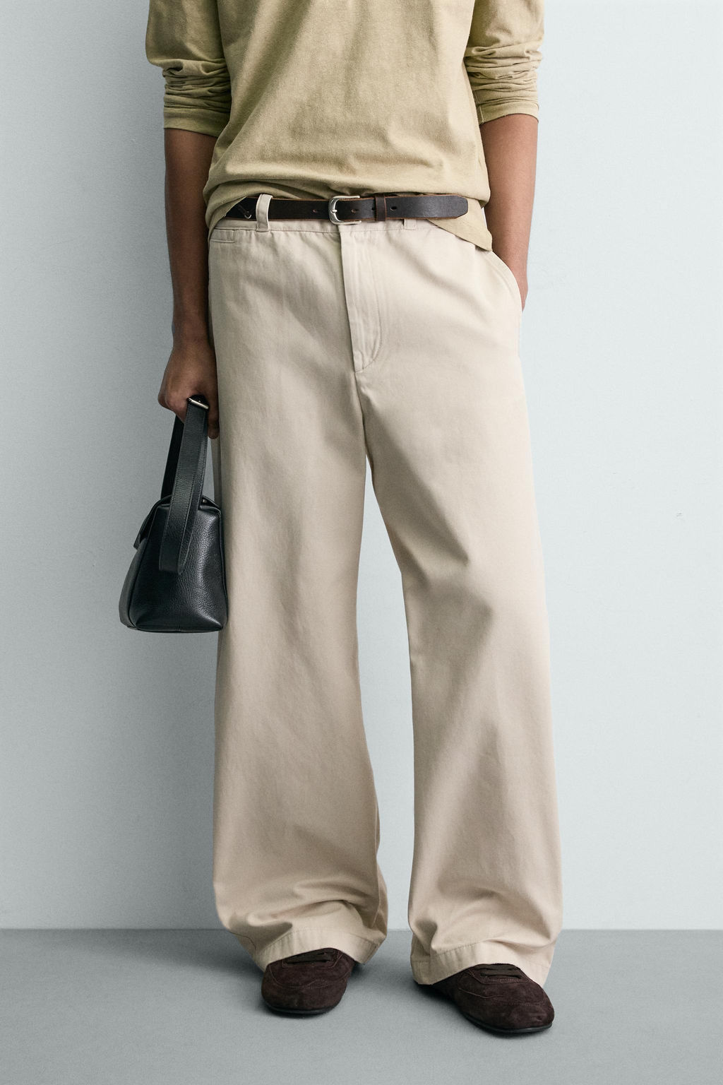 PANTAL?N CHINO WIDE FIT / Blanco roto - Zara фото 2