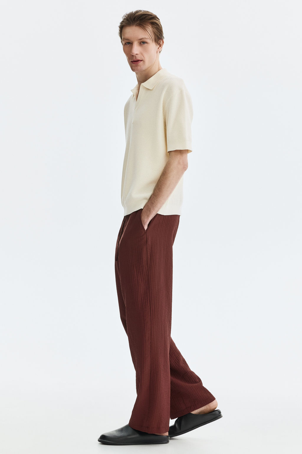 Polo en punto trenzado Regular Fit - H&m фото 7
