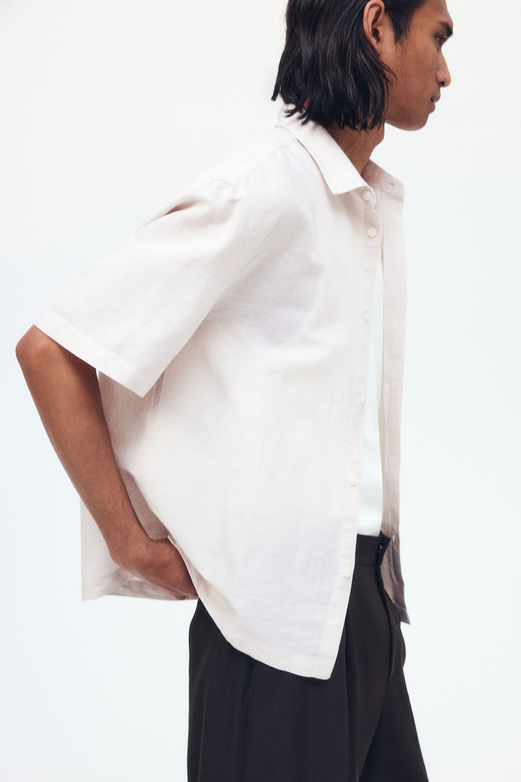 Camisa en mezcla de lino Relaxed Fit