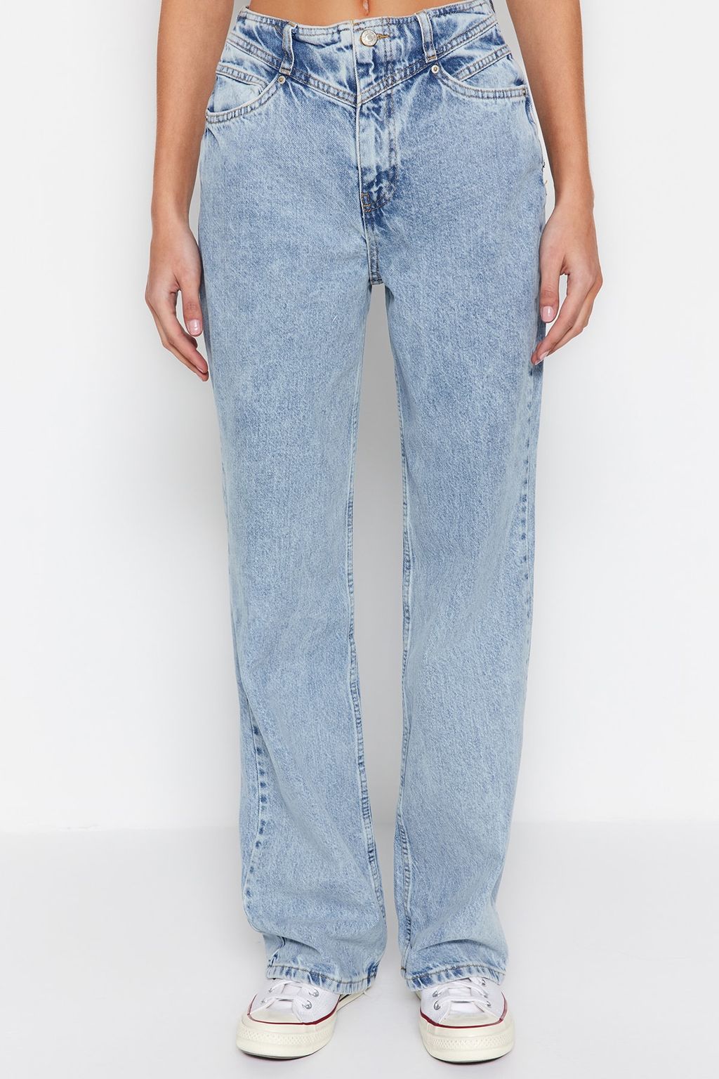 Siyah Yuksek Bel Wide Leg Jeans TWOSS21JE0385 - Trendyolmilla фото 21