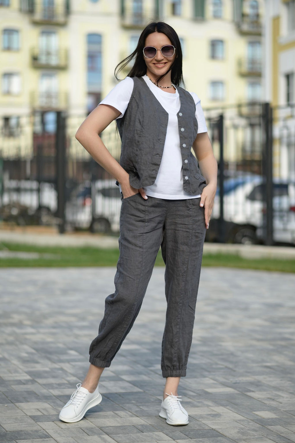 Жилет 100% лен - Новый лен фото 6