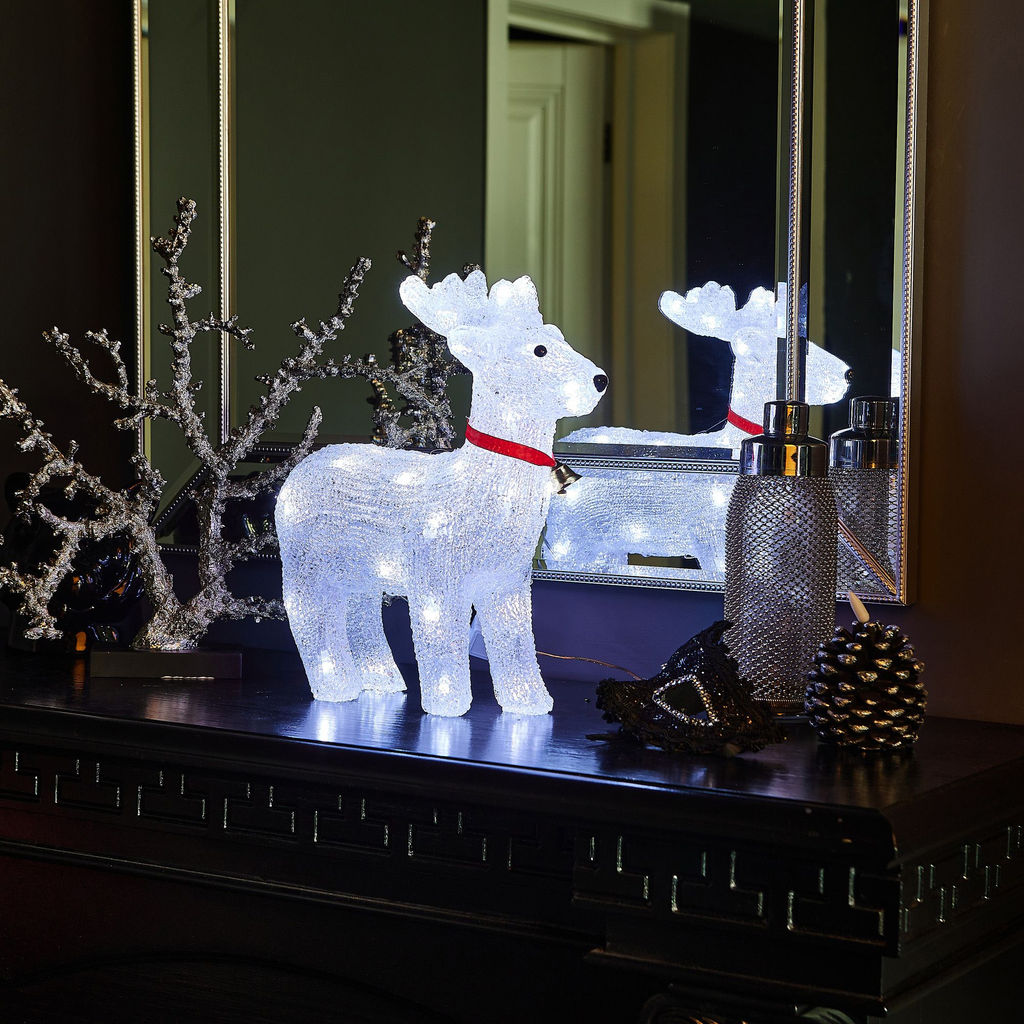 ULD-M3739-040/STA WHITE IP20 DEER Фигура светодиодная Олень, 36*32см, 40 светодиодов. Белый свет. Провод прозрачный. TM Uniel