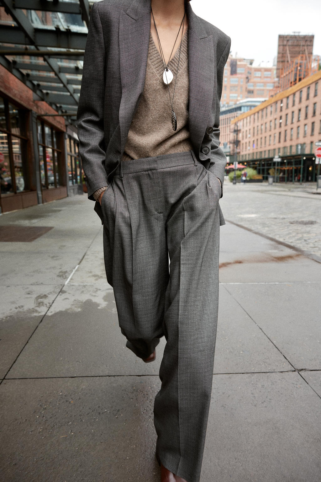 WIDE-LEG TROUSERS WITH DARTS - Zara фото 3