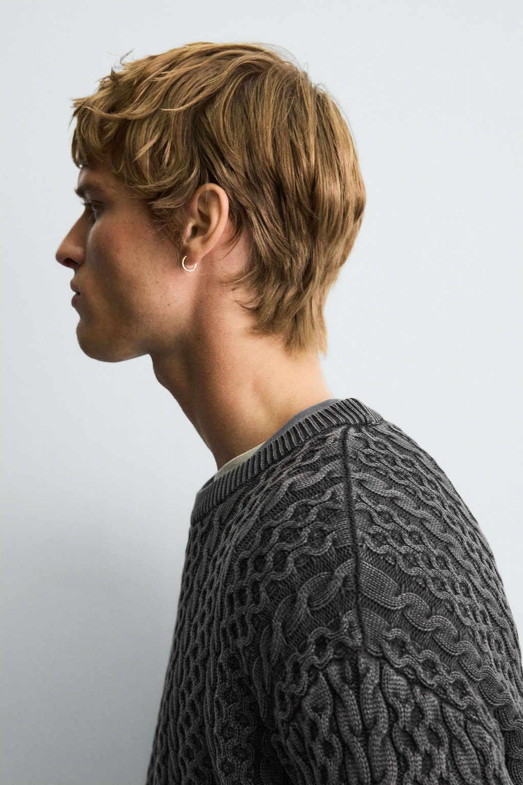 WASHED CABLE-KNIT SWEATER - Zara фото 5