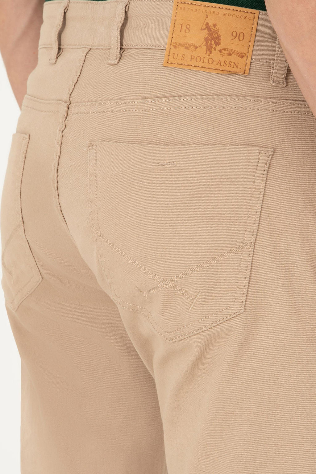 Мужские брюки песочного цвета из парусины - U.s. polo assn фото 6