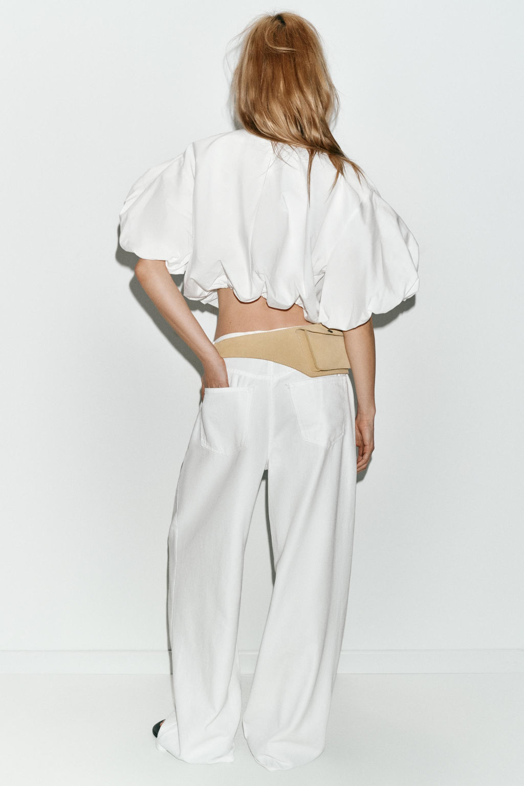 POPLIN BALLOON SLEEVE TOP - Zara фото 7