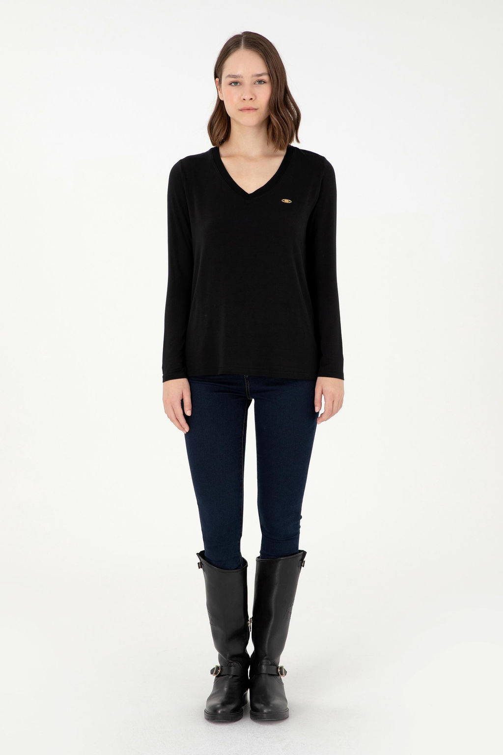 Женский черный свитшот Неожиданная скидка в корзине - U.s. polo assn фото 4