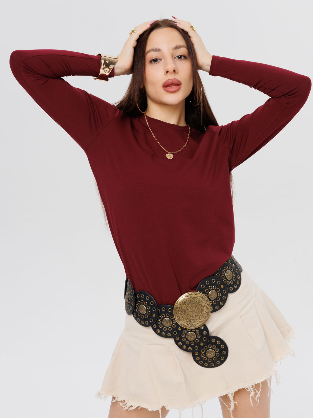 Женский лонгслив Lingeamo темно-бордовый ВК-26 (28) фото 6