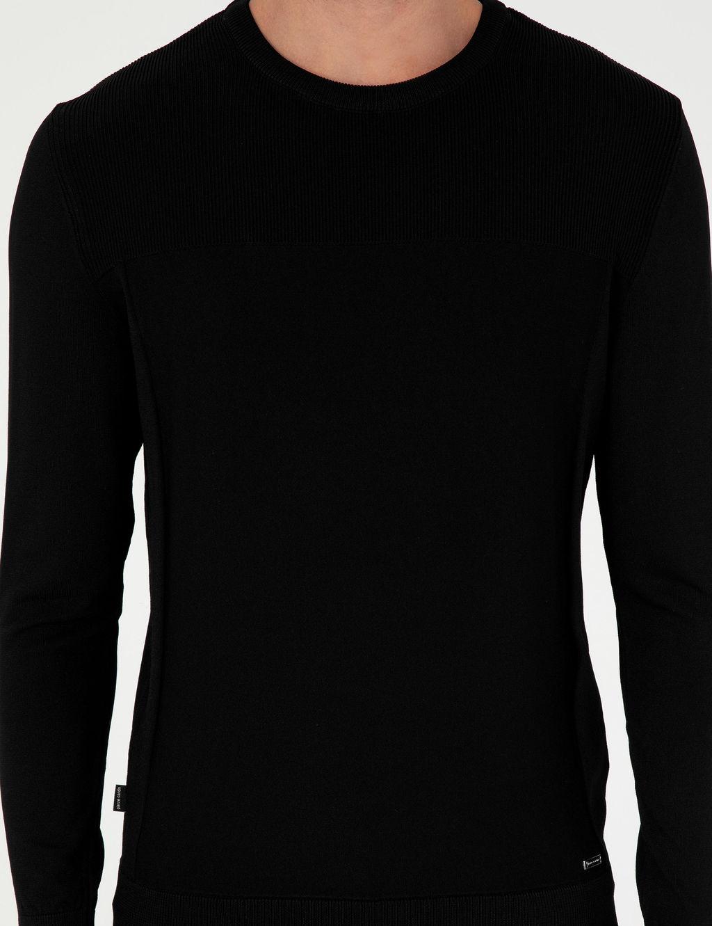 Siyah Slim Fit Bisiklet Yaka Triko Kazak - Pierre cardin фото 6
